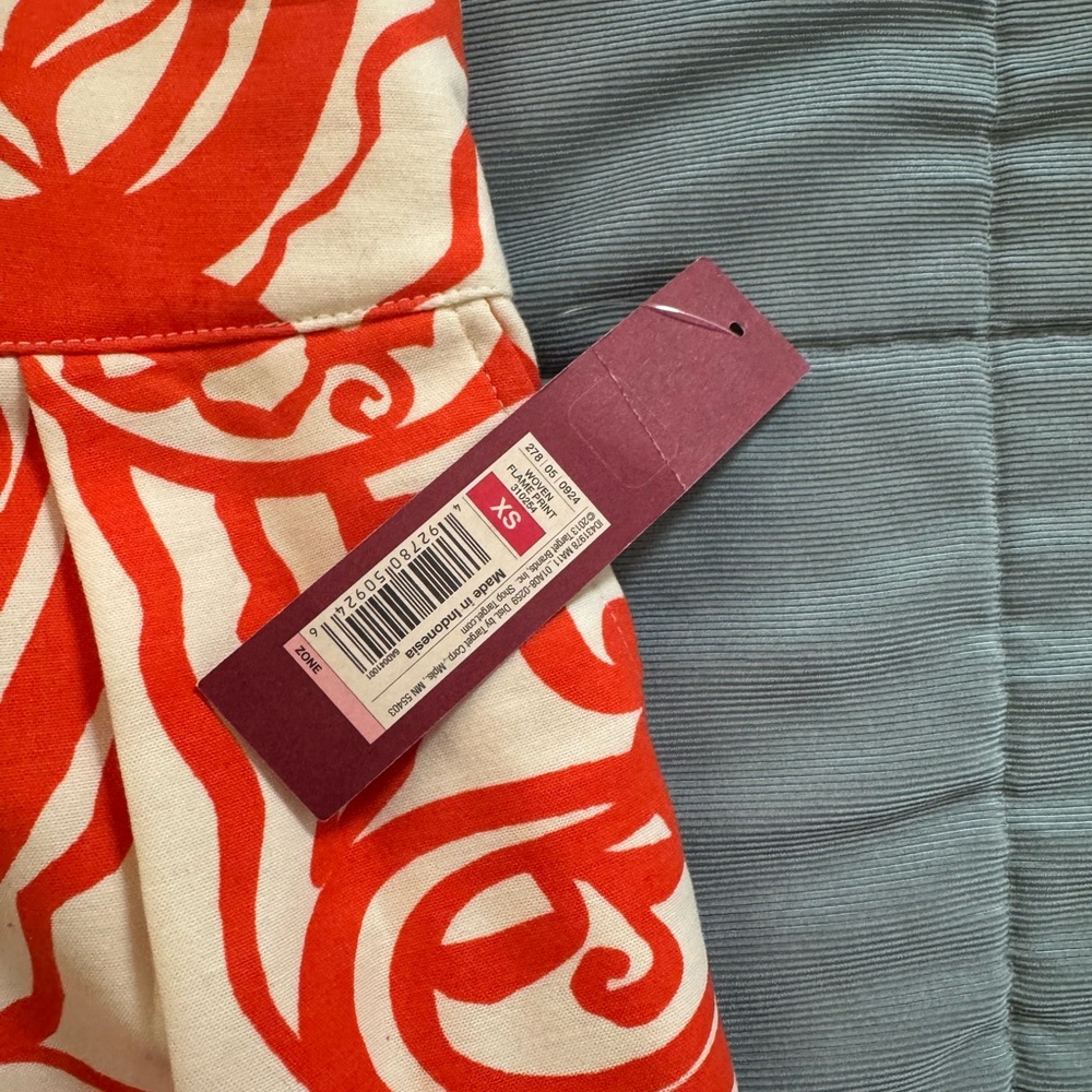 Merona Orange and White Patterned Skirt